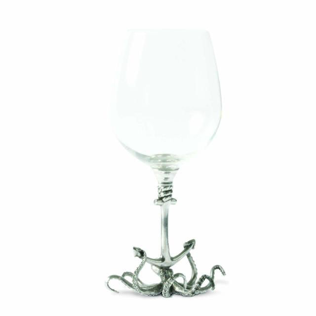 Octopus Kraken Anchor Pewter Bar Stemware white wine | Timothy De Clue Collection 