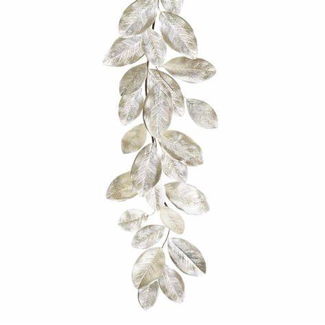 Silver Magnolia Leaves Garland