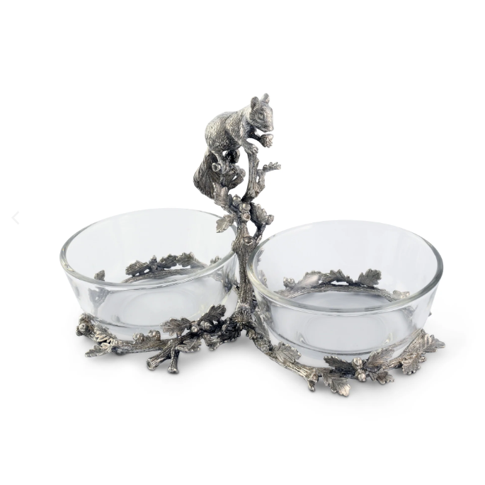 Pewter & Glass Condiment Set - Italian Pewter Tableware