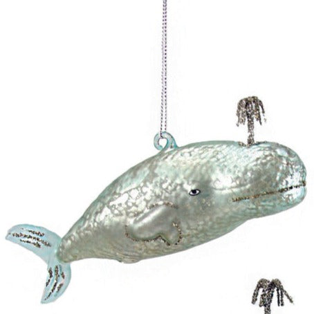 Spouting Glitter Whale Christmas Ornament Timothy De Clue Collection