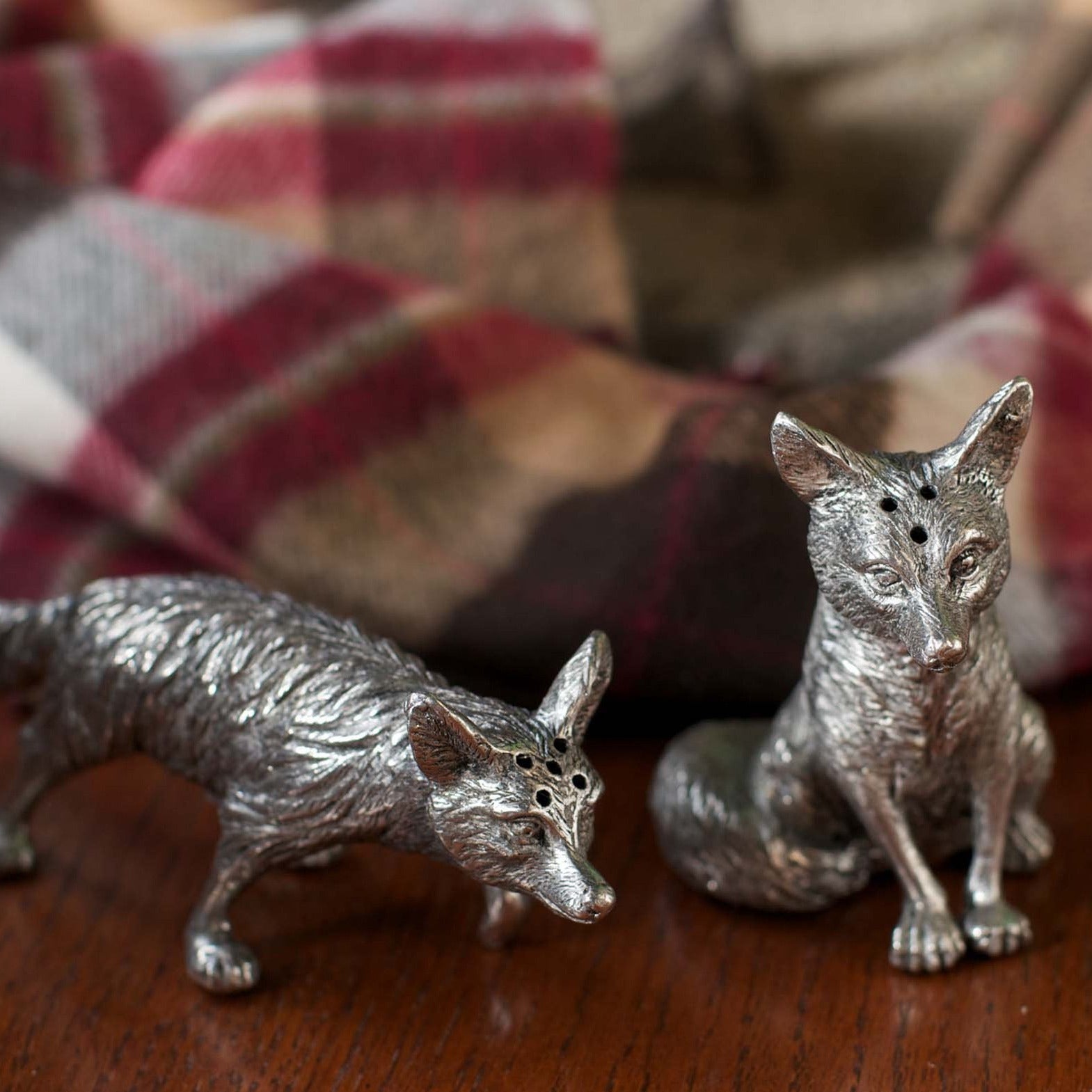 Pewter Foxes Salt and Pepper Shakers