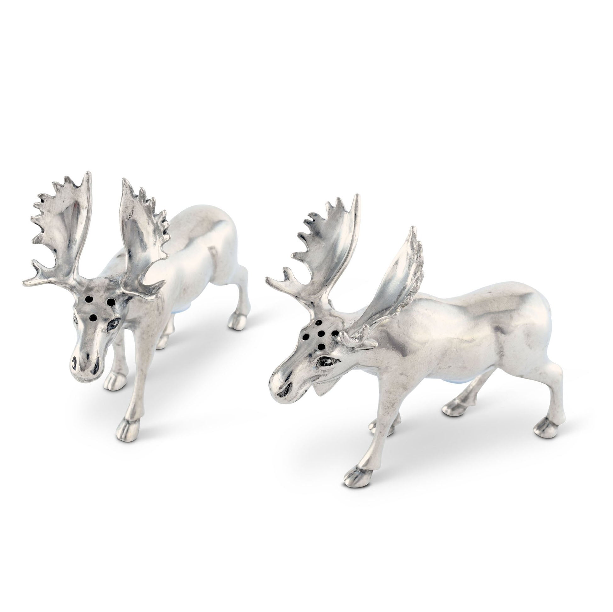 Pewter Moose Salt and Pepper Shakers