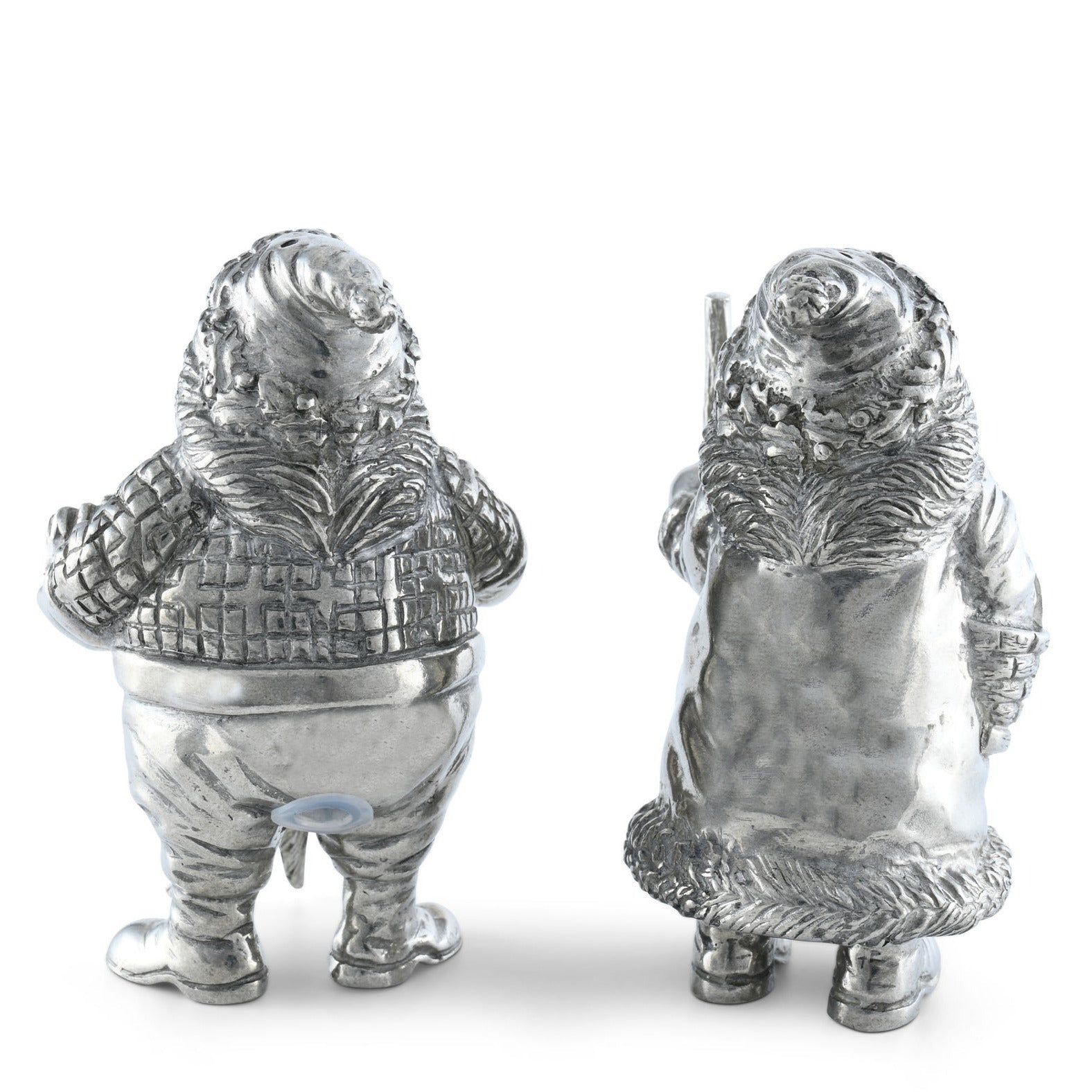 Pewter St Nick and Santa Salt and Pepper Timothy De Clue Collection