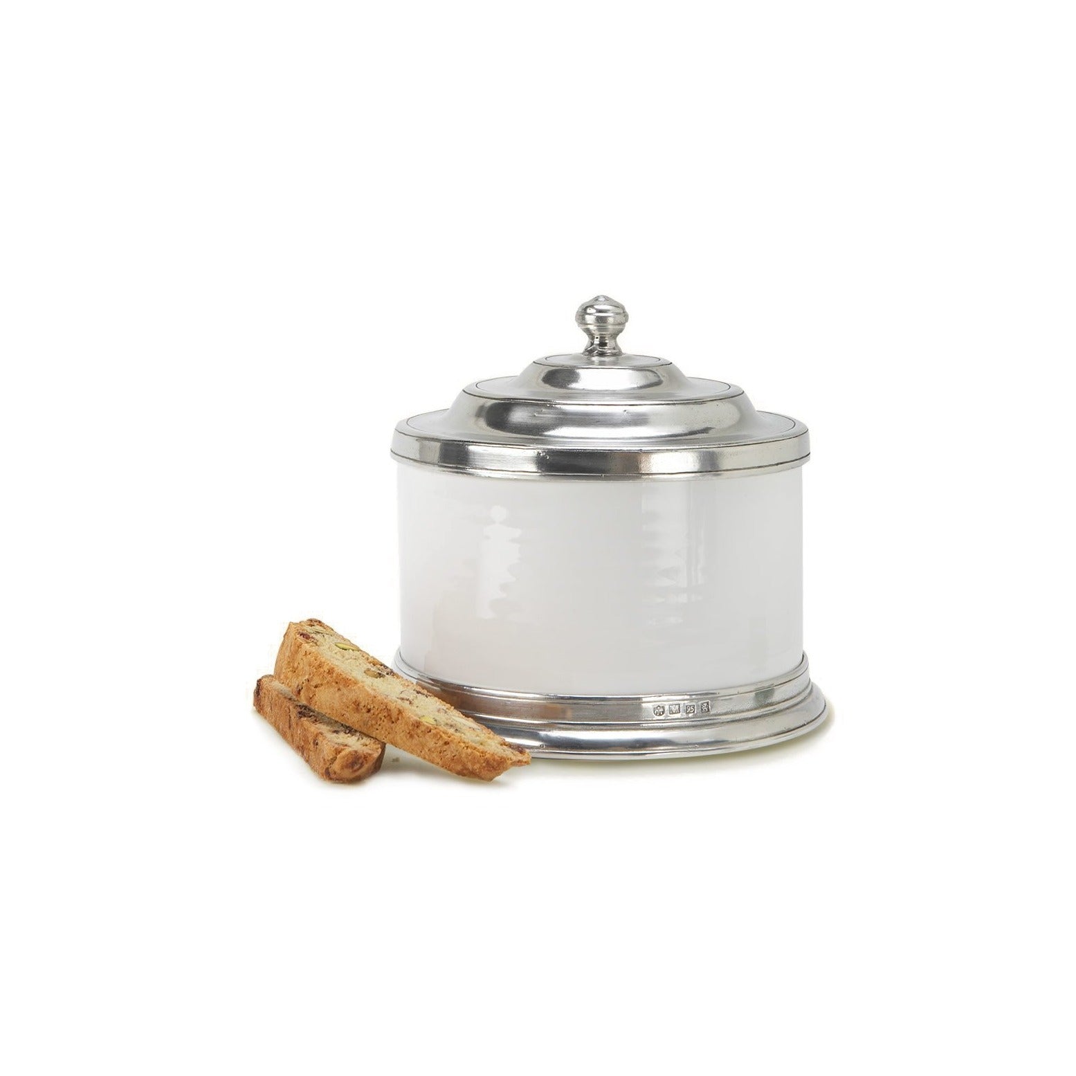 Convivio Ceramic and Pewter Lid Cookie Jar - Timothy De Clue Collection