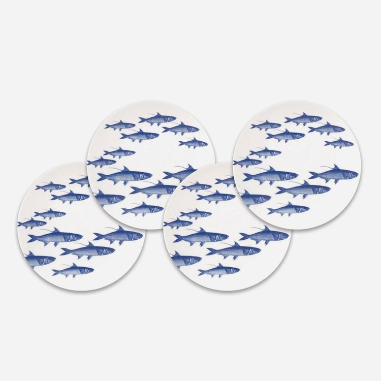 School of Fish Canape Dinnerware set 4 | Timothy De Clue Collection